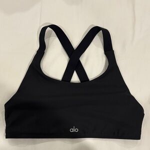 ALO Yoga Black Cross-Back Sports Bra